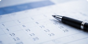 Calendar and pen